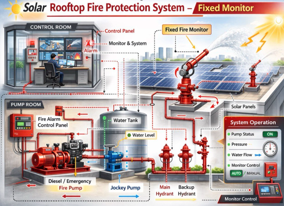 Solar Rooftop Fire Protection System.